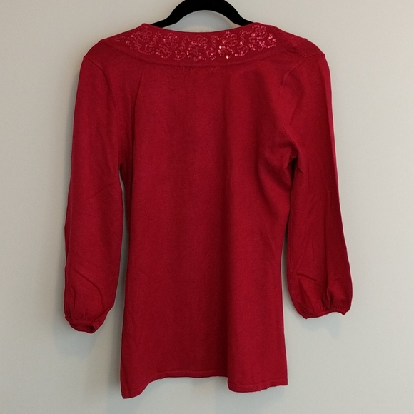 Sweater sequin glamorous scoop neck pullover - Picture 3 of 4